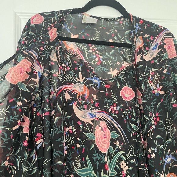 Natori + Neiman Marcus Vintage slip and robe, peacocks and flowers, one size - Picture 11 of 11